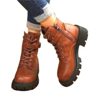 Ladie's chunky ankle combat boots Sz 10